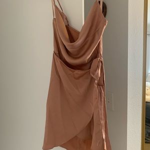 Hello Molly pink wrap mini dress